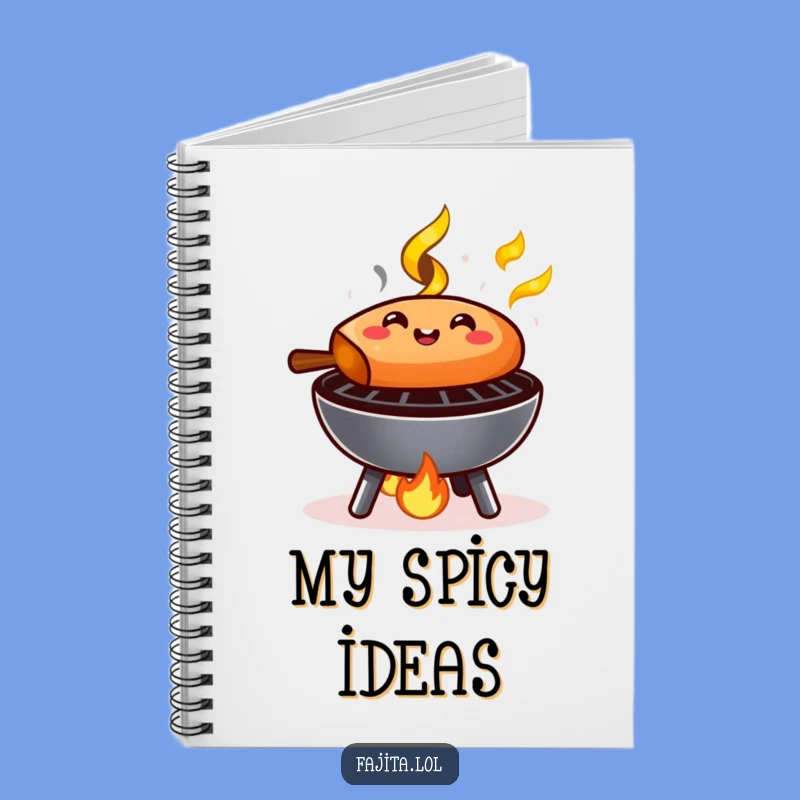 Capture your thoughts and culinary inspirations with this funny notebook featuring a happily sizzling fajita! Perfect for recipes or daily notes.