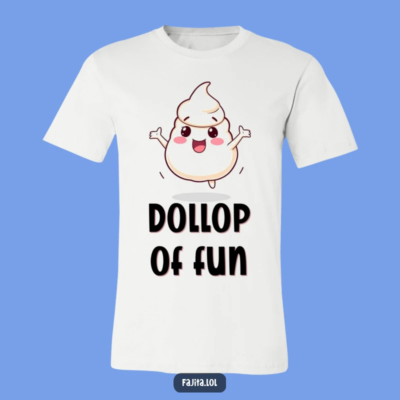 Funny Sour Cream Dollop T-Shirt: Playful Bouncing Character Fun, Hilarious Funny Gift