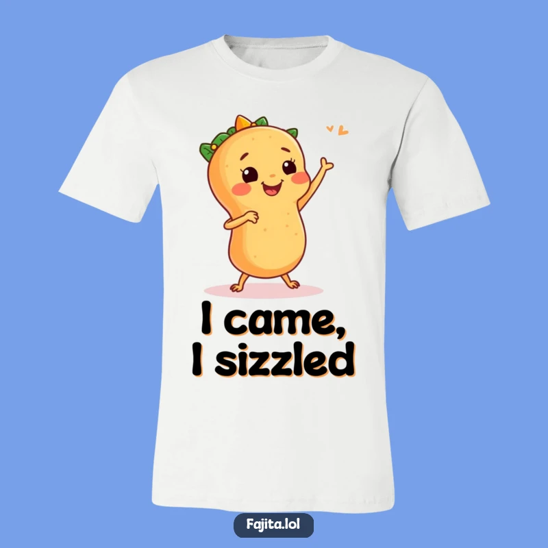 Get ready to move with this funny fajita t-shirt! The dancing fajita design brings a burst of energy and fiesta vibes to your wardrobe.