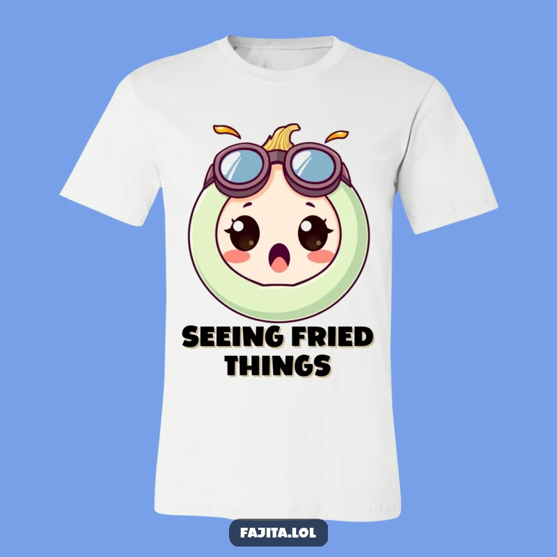 Get ready for double-takes with this funny onion ring tee! Those oversized goggles are hilariously surprising.