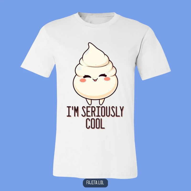 Show off your fun and flirty side with this t-shirt featuring a winking sour cream dollop character. A truly funny statement piece.