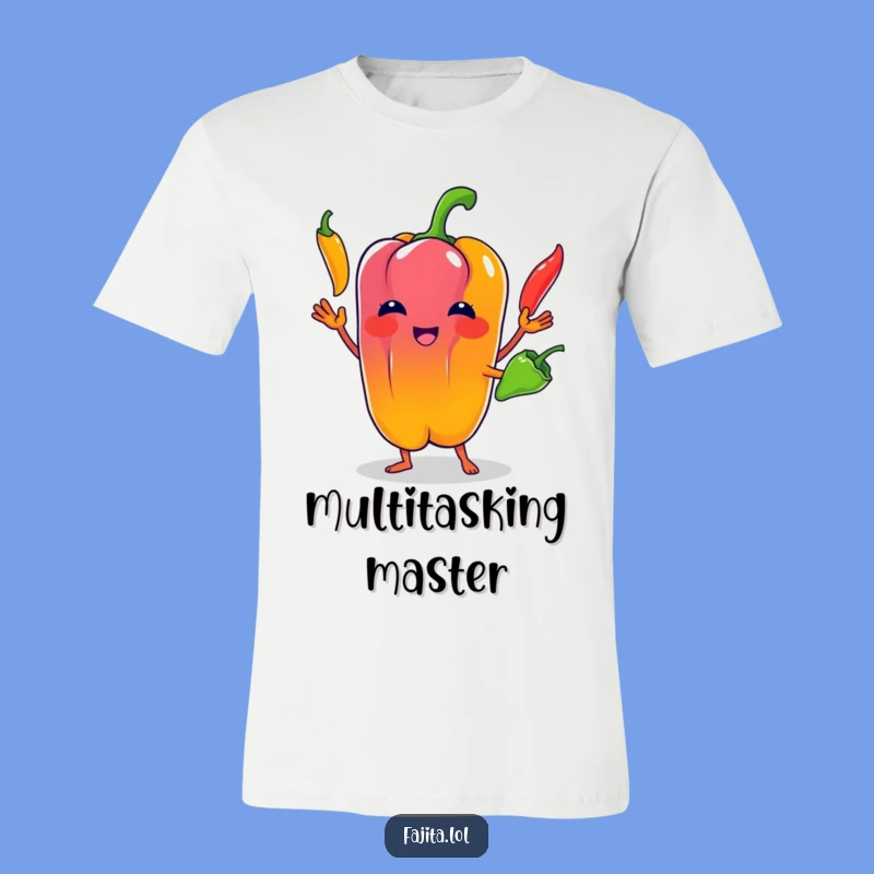 Show off your playful side with this funny tee of a bell pepper mastering the art of chili juggling! Perfect for gardeners and foodies.