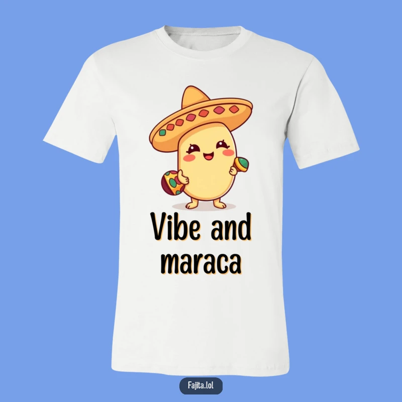 Spice up your wardrobe with this funny tee! Our happy bean character in a sombrero is ready to party.