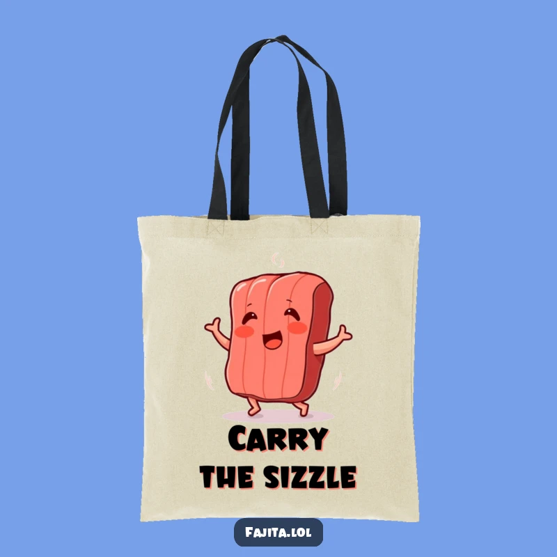Take your grilling essentials and your sense of humor everywhere with this funny dancing meat strip tote bag. Practical and playful!
