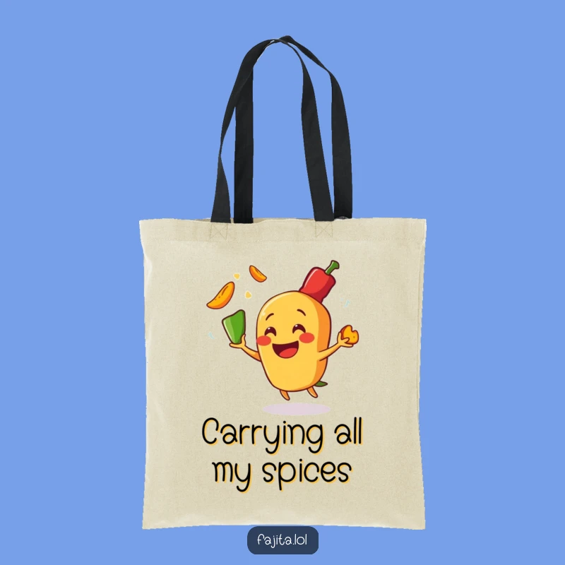 Carry your essentials with a smile thanks to this funny tote bag featuring a fajita juggling peppers! It’s as practical as it is hilarious.