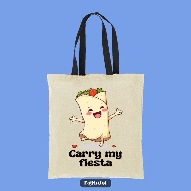 Haul your essentials with a smile using this funny fajita wrap cartwheel tote bag. It's a practical and humorous accessory for any outing.