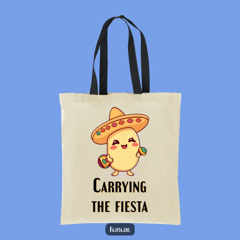 Funny Fiesta Bean Tote Bag: Stylish Sombrero Bean Maraca Carrier, Your Go-To Funny Gift