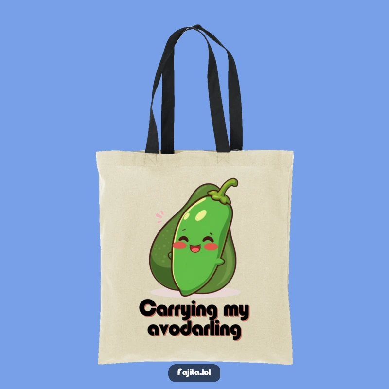 Carry your essentials in style with this funny tote bag, featuring an adorable jalapeno and avocado pair. Perfect for grocery runs and beyond.