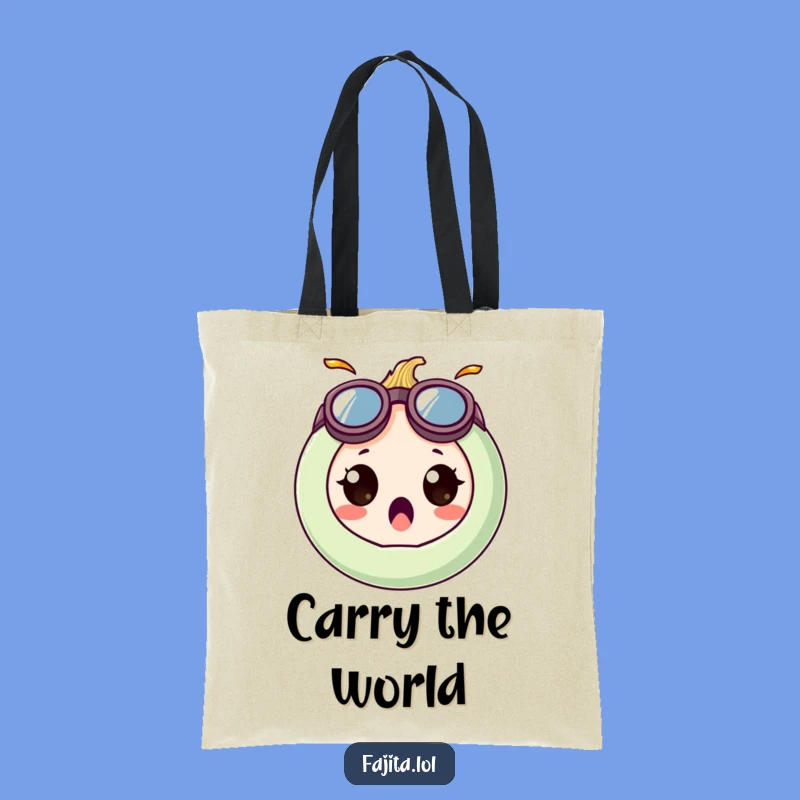 Carry your essentials with a laugh thanks to this funny onion ring tote bag. Those goggles mean business... silly business!