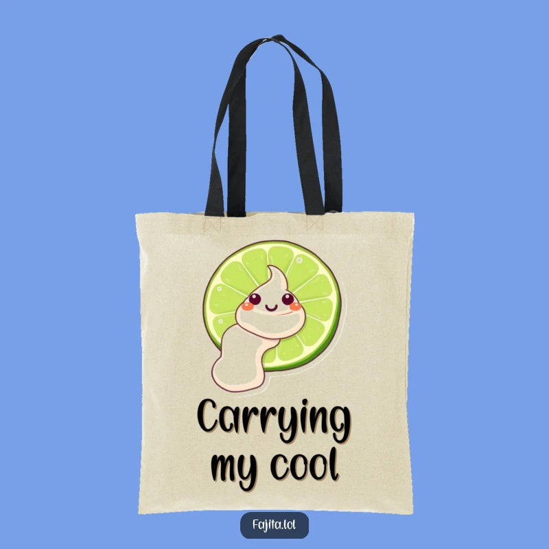 Funny Sour Cream Lime Tote Bag: Trendy & Witty Carryall, Chic Funny Gift Idea