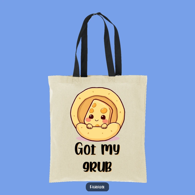 Funny Cheese Tortilla Tote Bag: Carry Your Snacks & Smiles