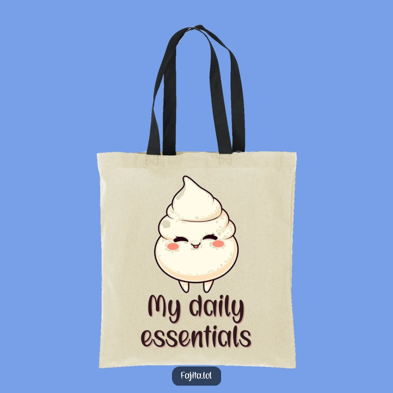 This spacious tote bag features a winking sour cream dollop character. A funny and practical accessory for your daily errands.