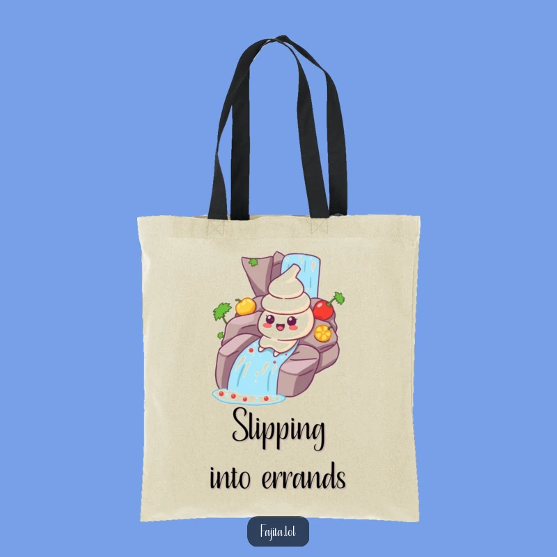 Take your love for dips and flavors on the go with this funny tote bag! Features a sour cream dollop’s thrilling salsa waterfall ride.